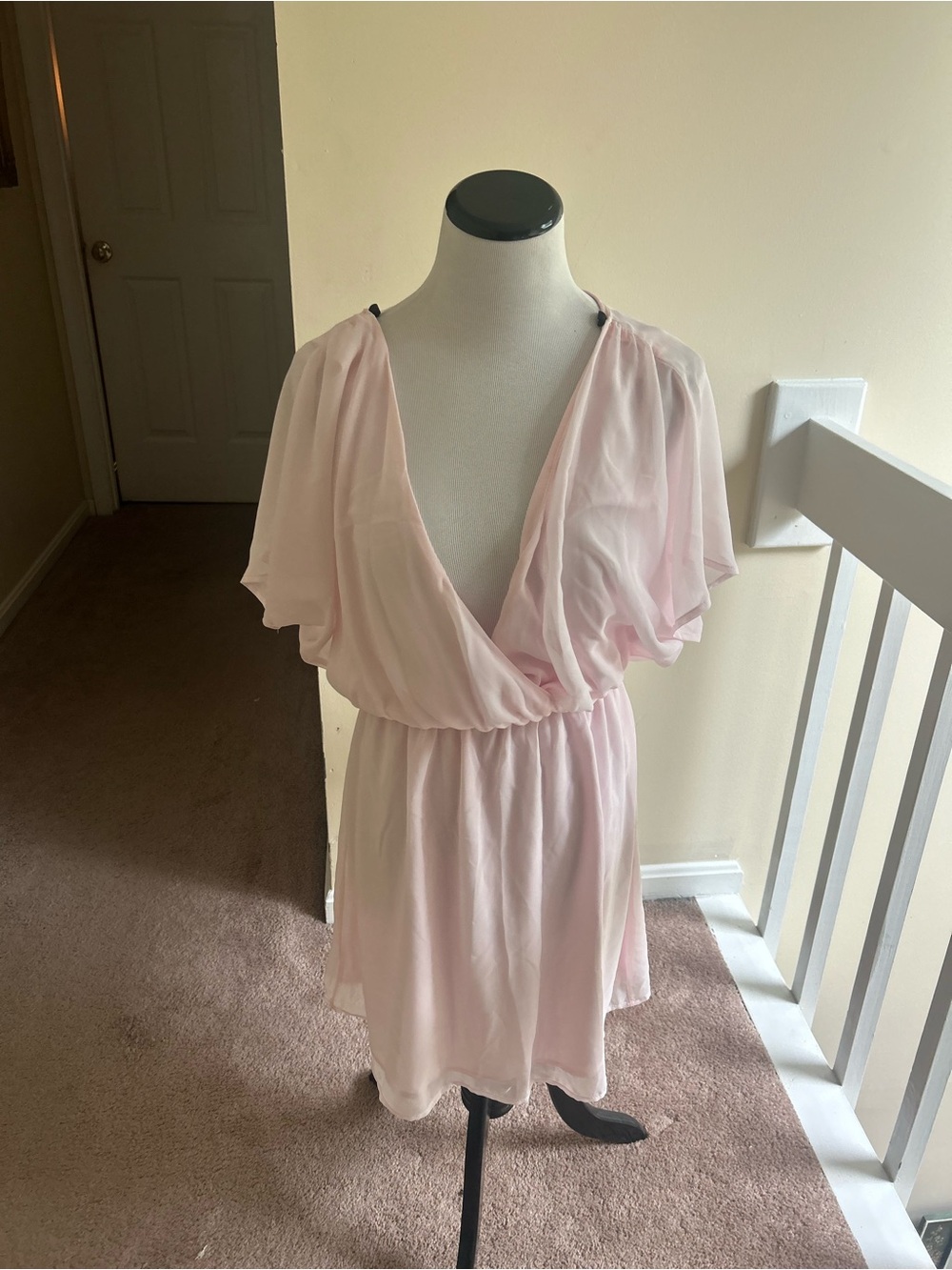 Honey Punch Pale Pink Ruffled Mini Dress